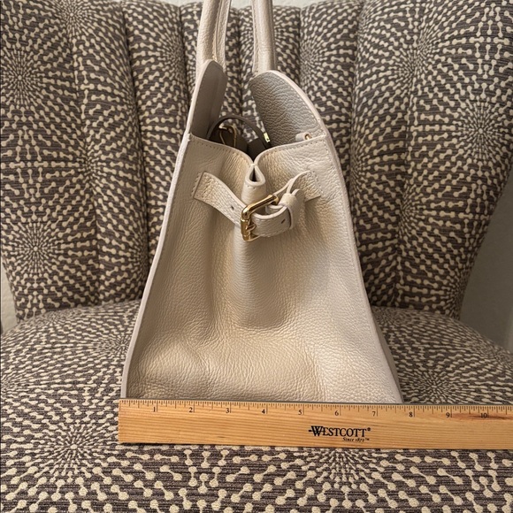 Claudia Firenze Off White Cream Leather XL Tote Bag - Picture 14 of 15